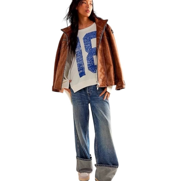 NEW Free People Graphic # 18 Camden Pullover Sweatshirt - Picture 4 of 10